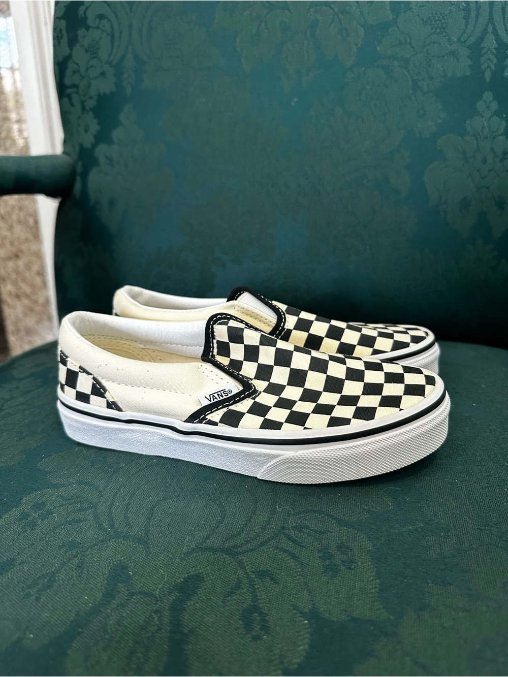 Vans Kids Checkerboard Slip-On in Black and White